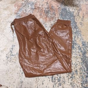 Kori Faux Leather Joggers